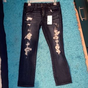 Low rise crop jeans super stretch